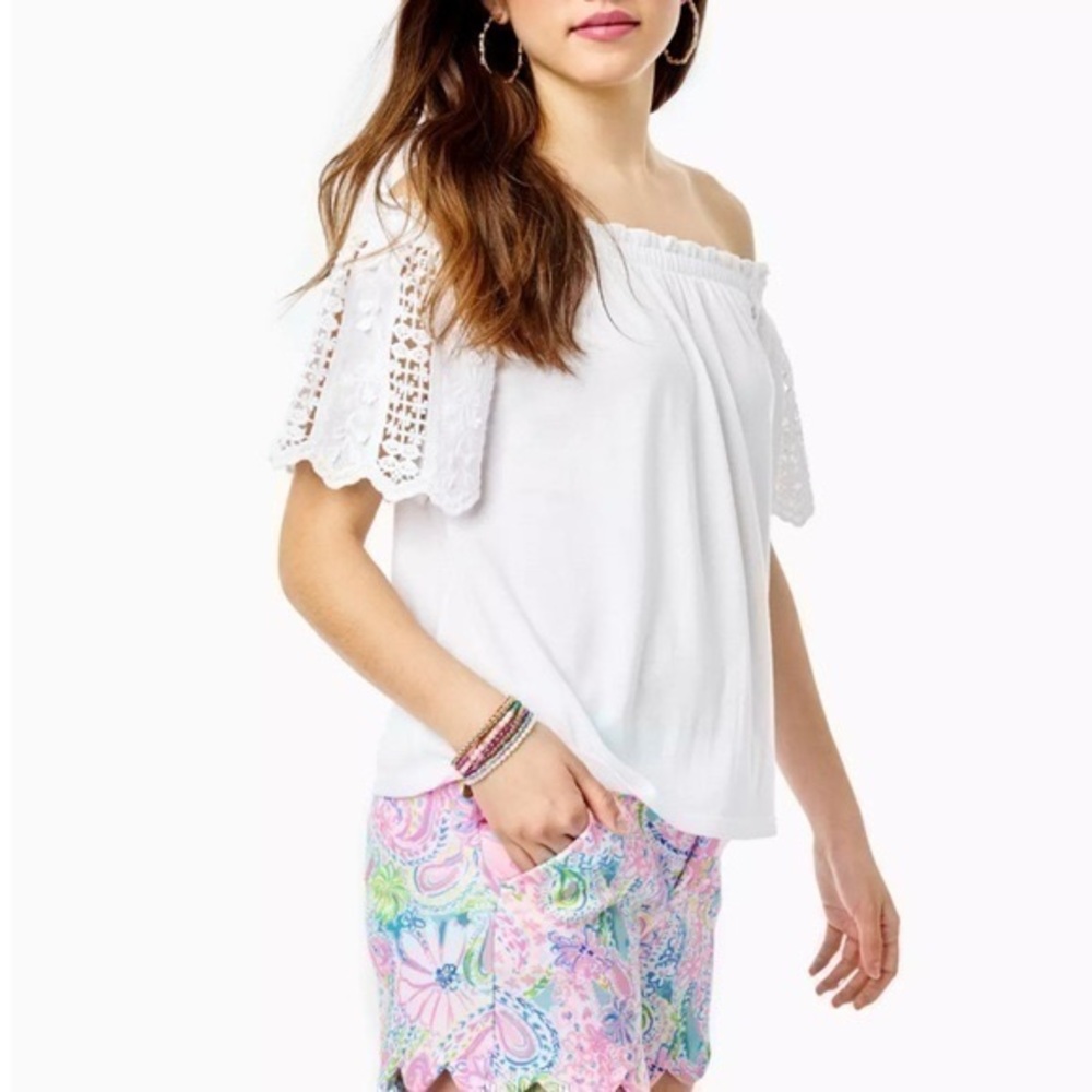 Lily Pulitzer Fayette Eyelet Sleeve Top